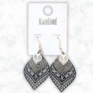 NWT Kanèoré Women's Ornate Boho Layered Teardrop Dangle Earrings